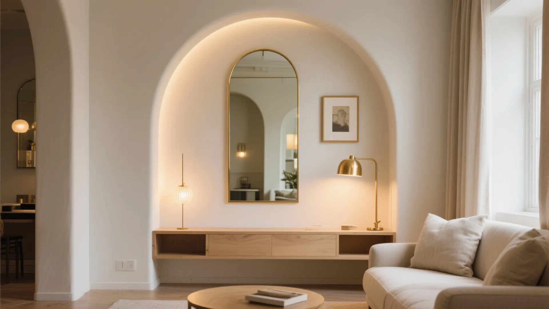 Mirrors, Arches, and Warm Lighting for Royal Drama