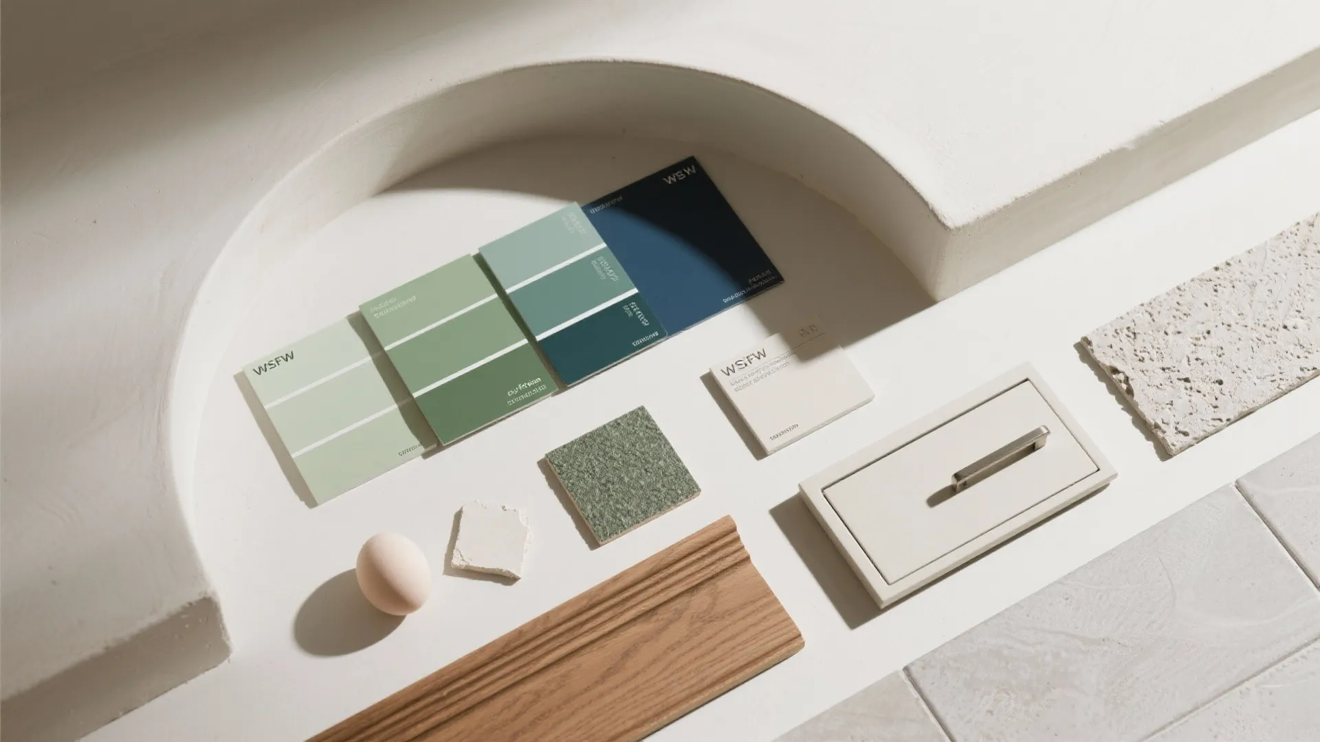 Painted Deep-Set Arch Niche for Storage