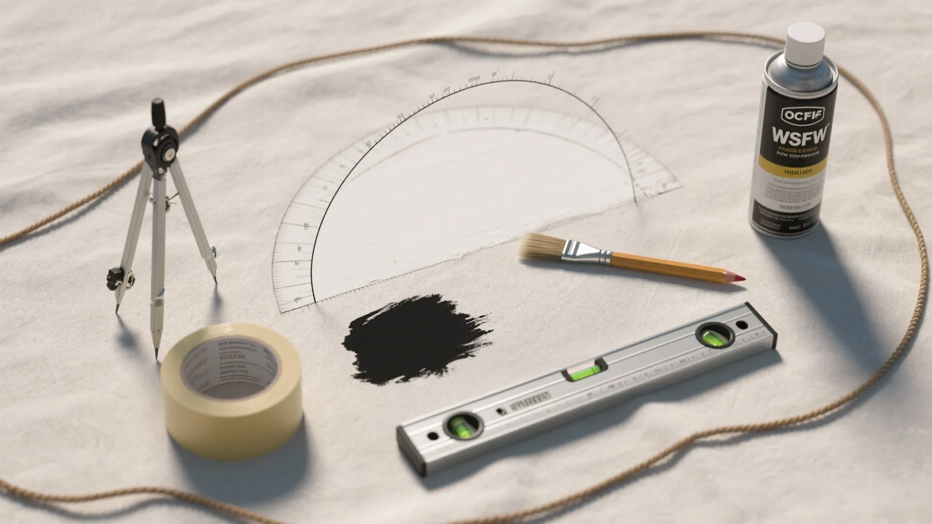 3) Chalky white with a soft black arch to zone spaces