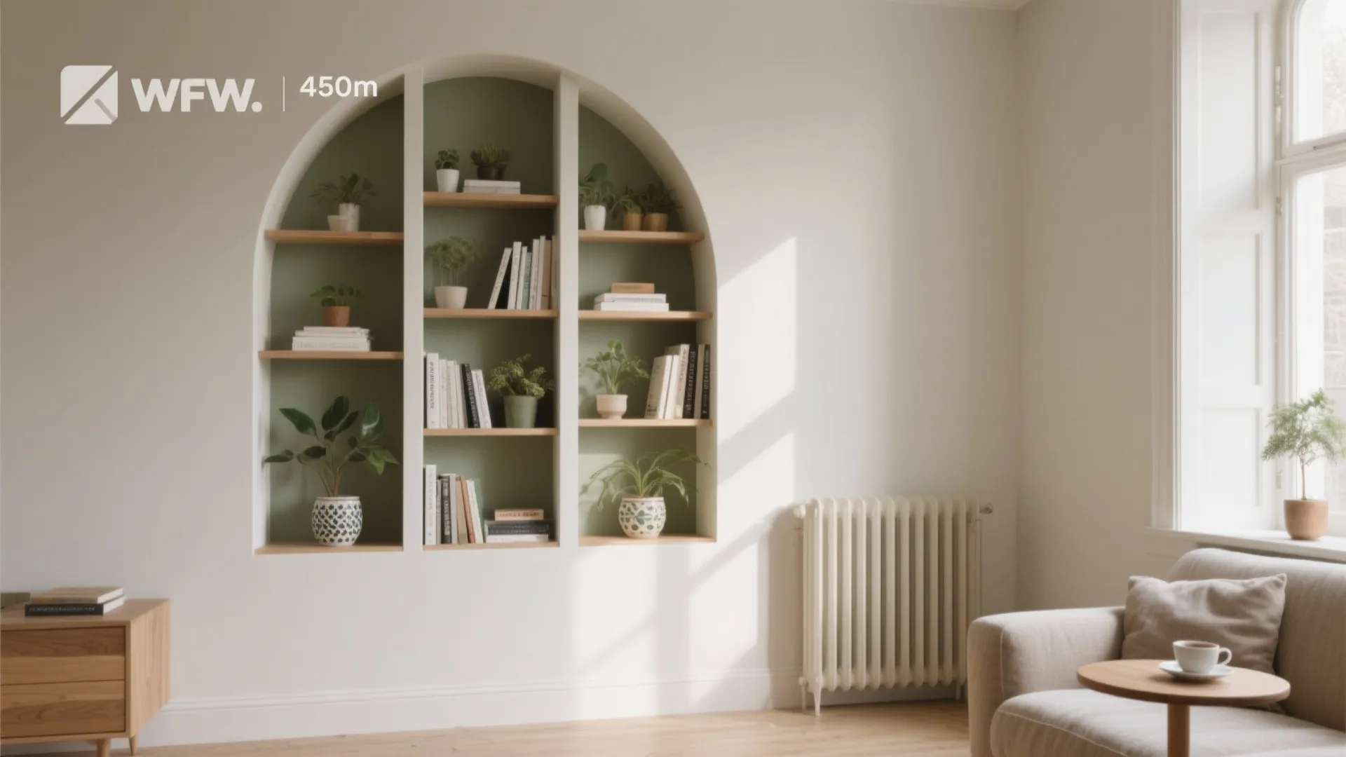 Arched Built-In Shelving