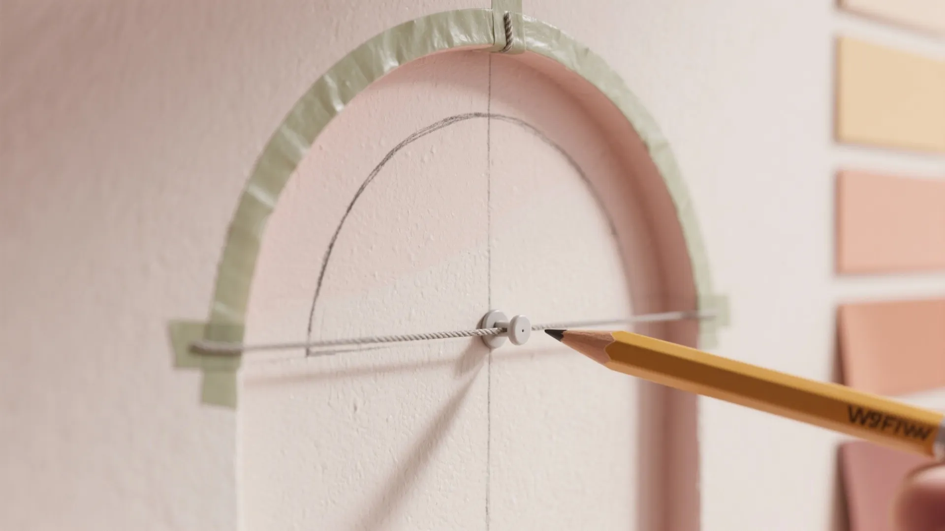 Idea 2: Soft Arch Backdrops (A String Compass Saves the Day)