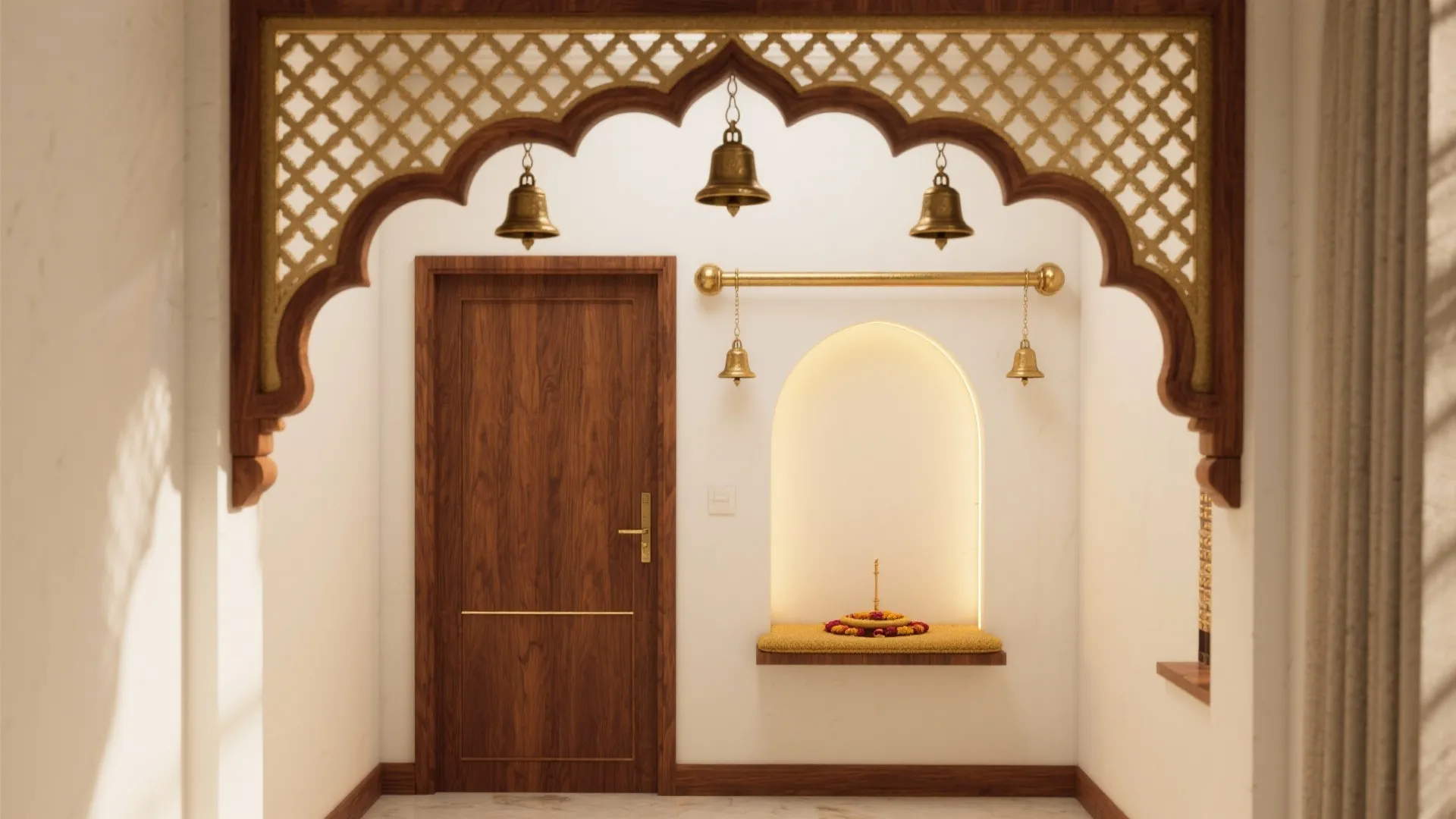 Temple Arch Frame with Suspended Bells