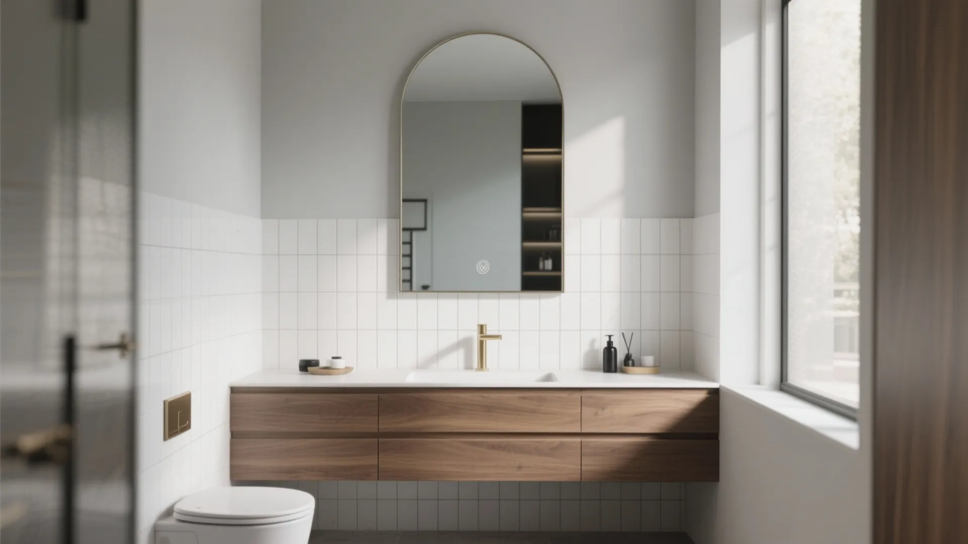 Arched and round mirrors: soften lines and balance tight rooms