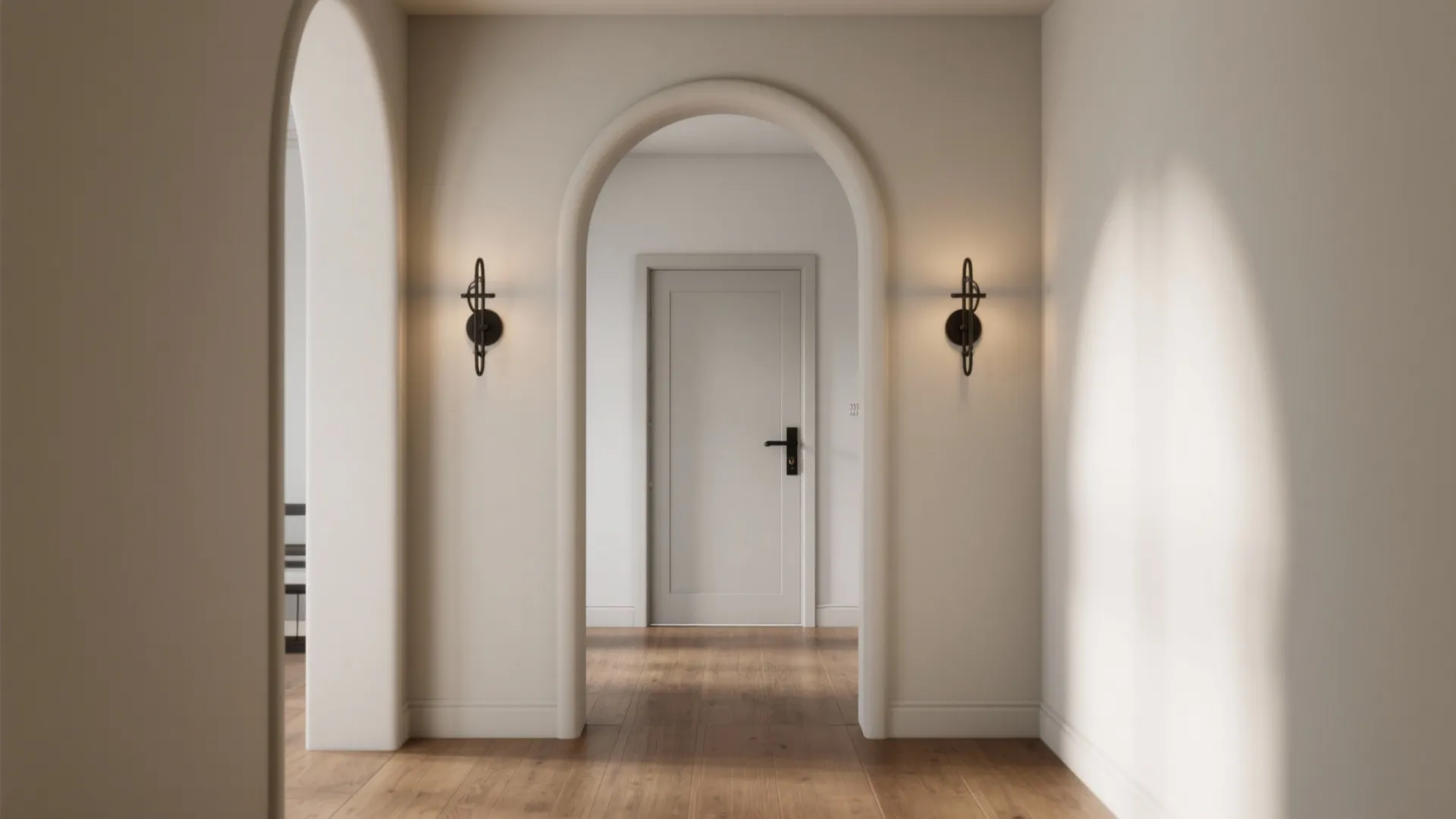 3. Arched Doorways and Iron Hardware