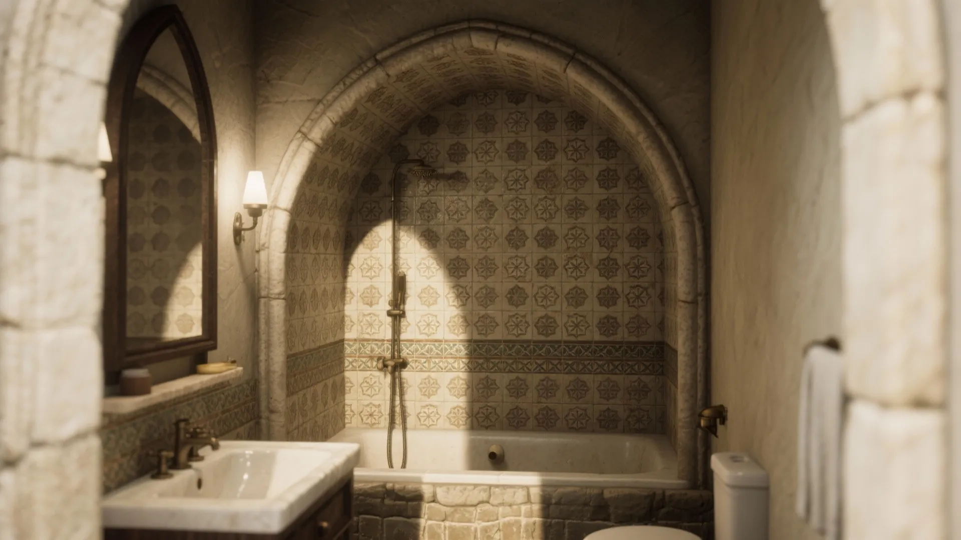 1. Arched Architecture and Encaustic Tile Patterns
