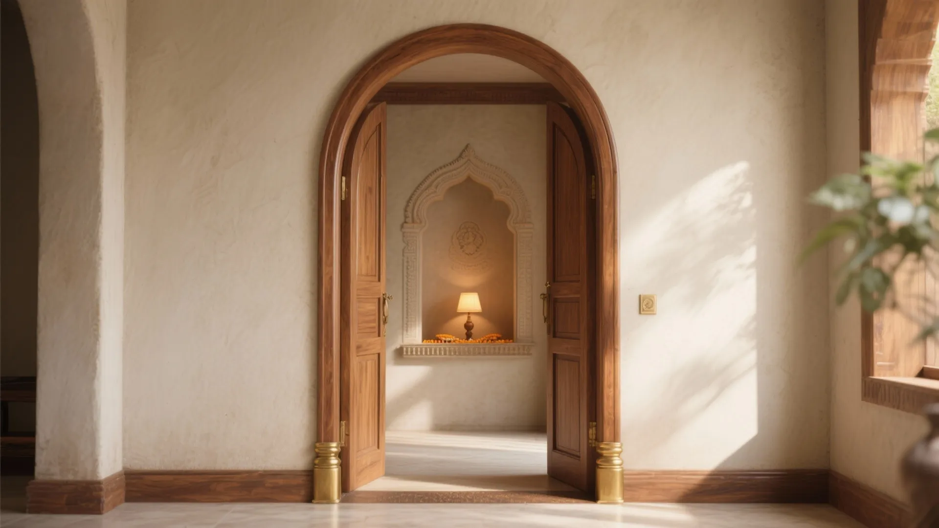 Arched Solid Wood Frames with Temple-Style Threshold