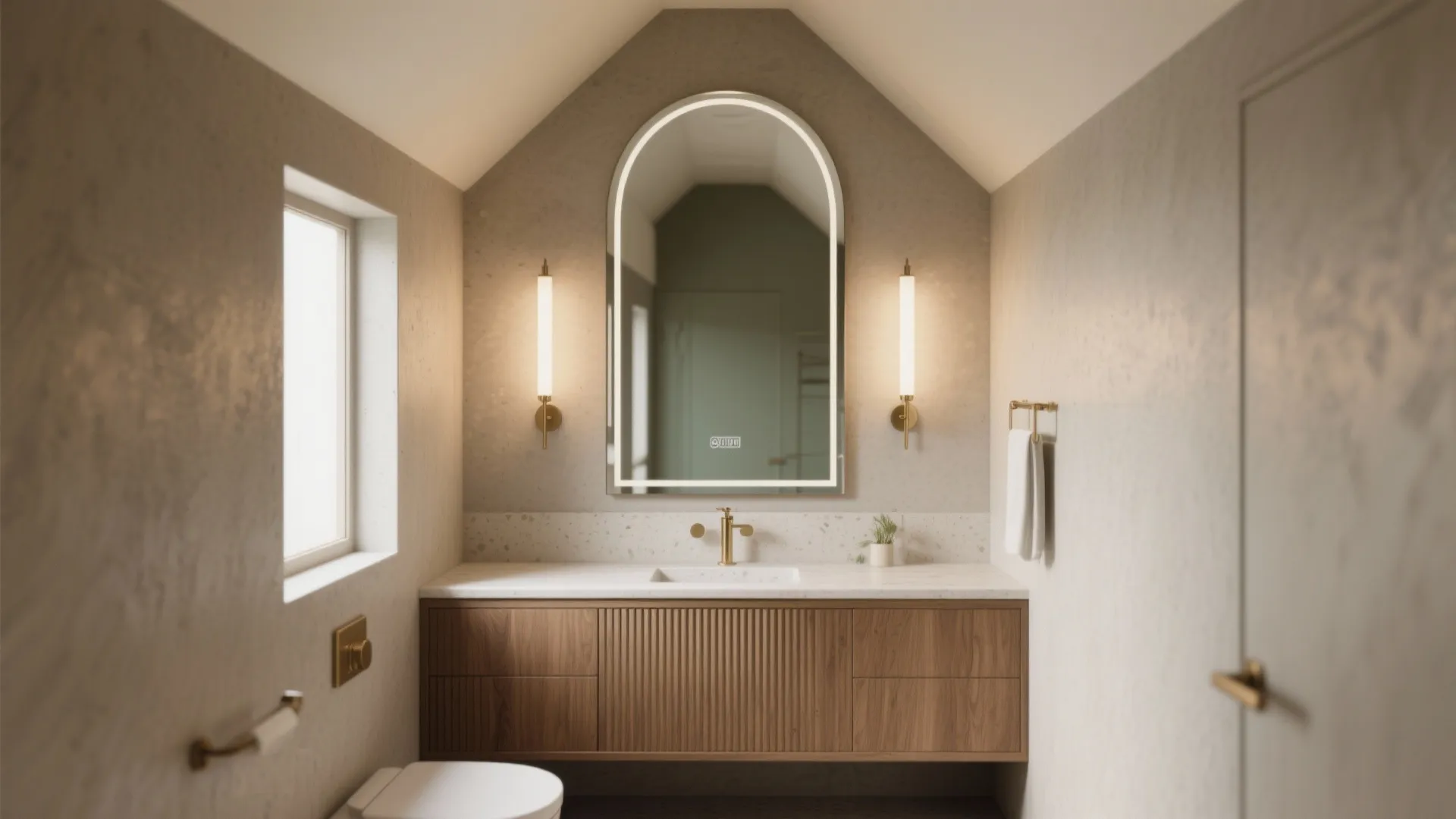 Arched or organic frameless mirrors