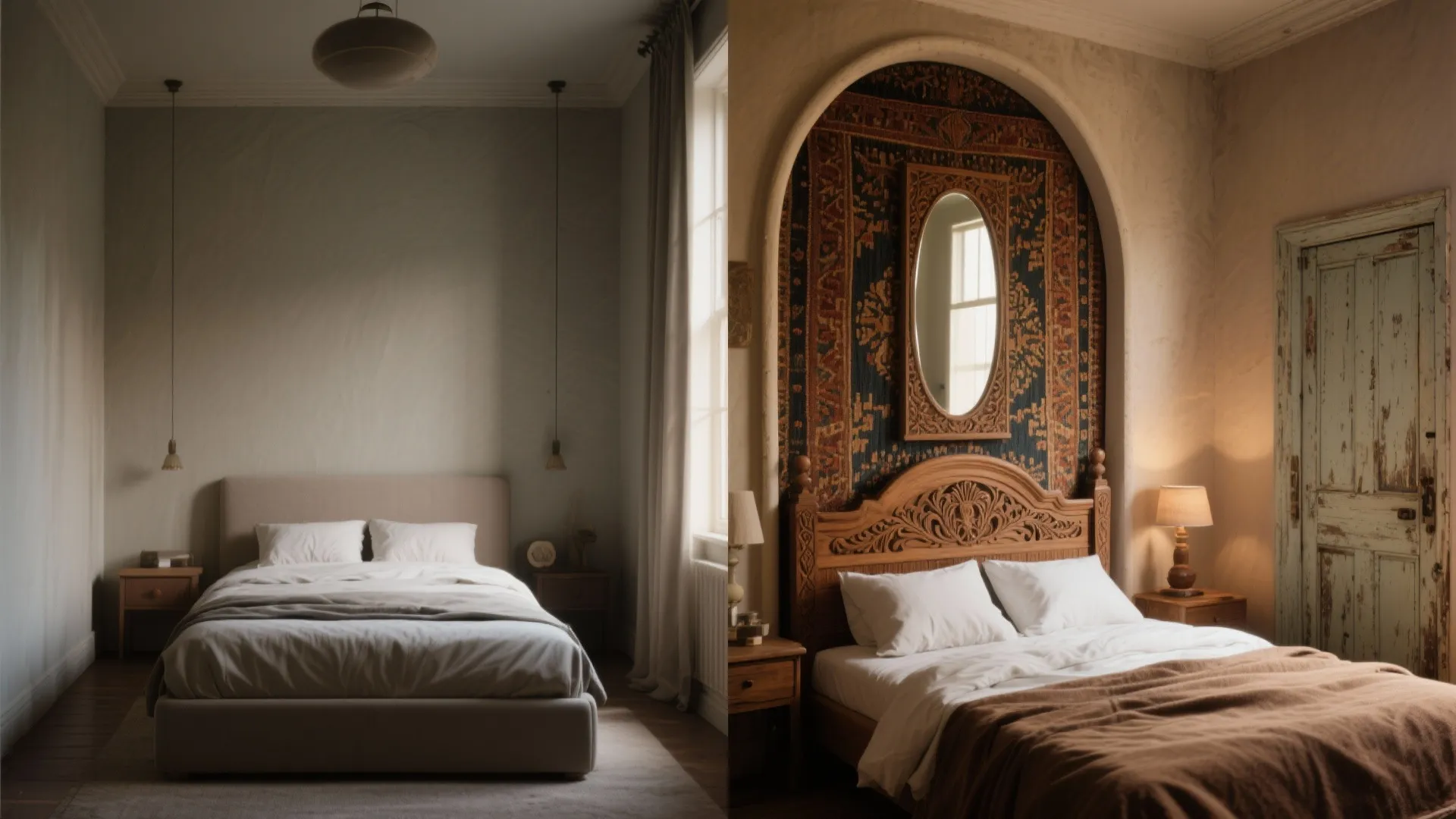 2. Statement Headboard with Architectural Details