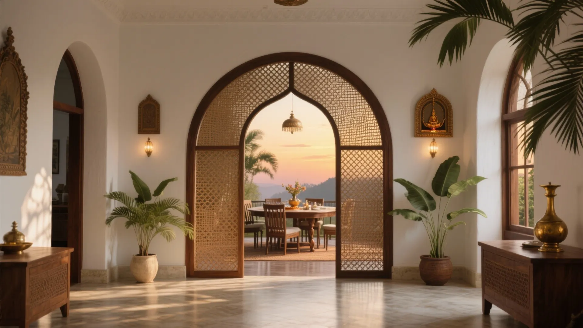 5) Arched Jali or Cane Divider