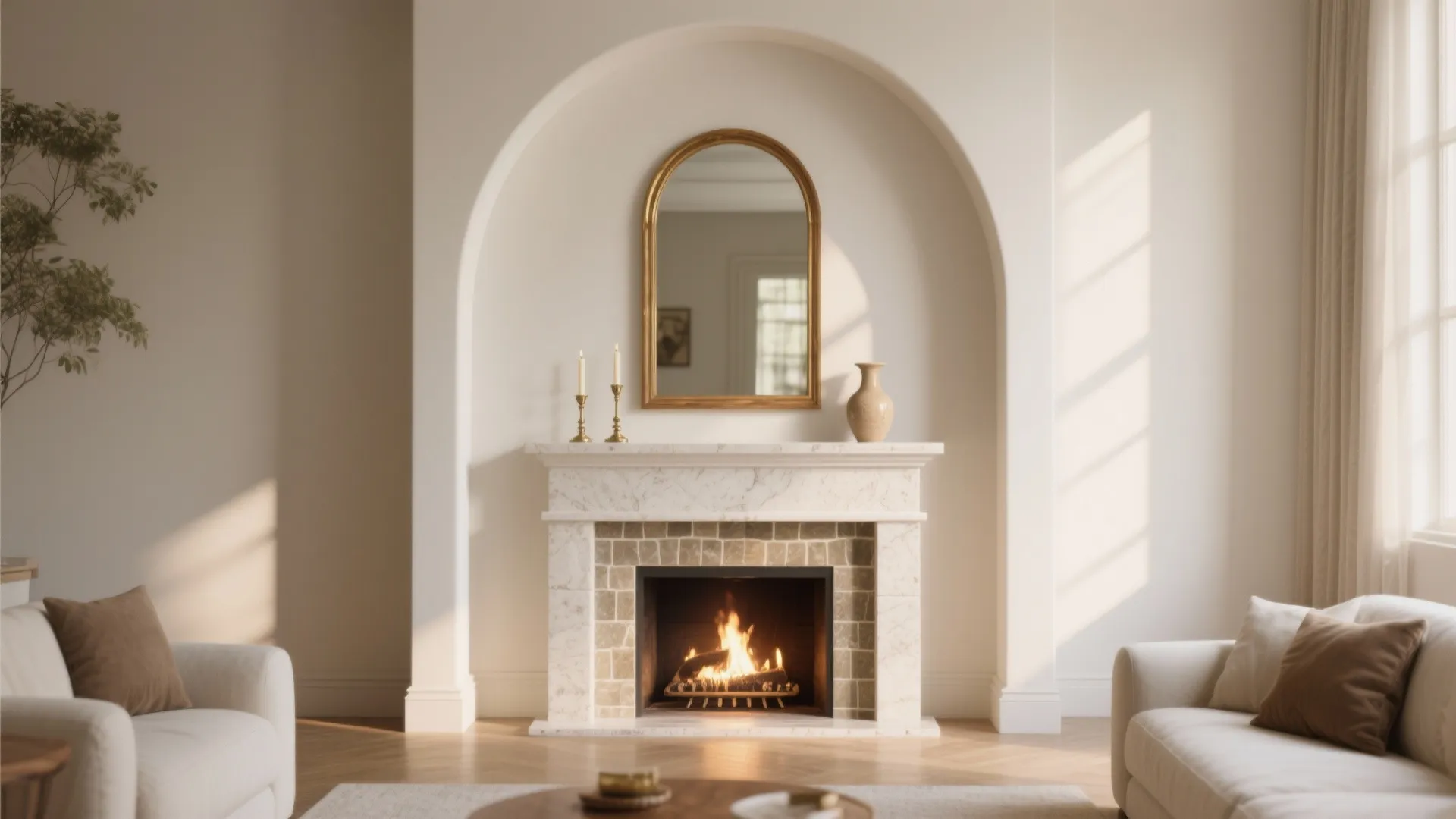 Arched Mirror on the Mantel