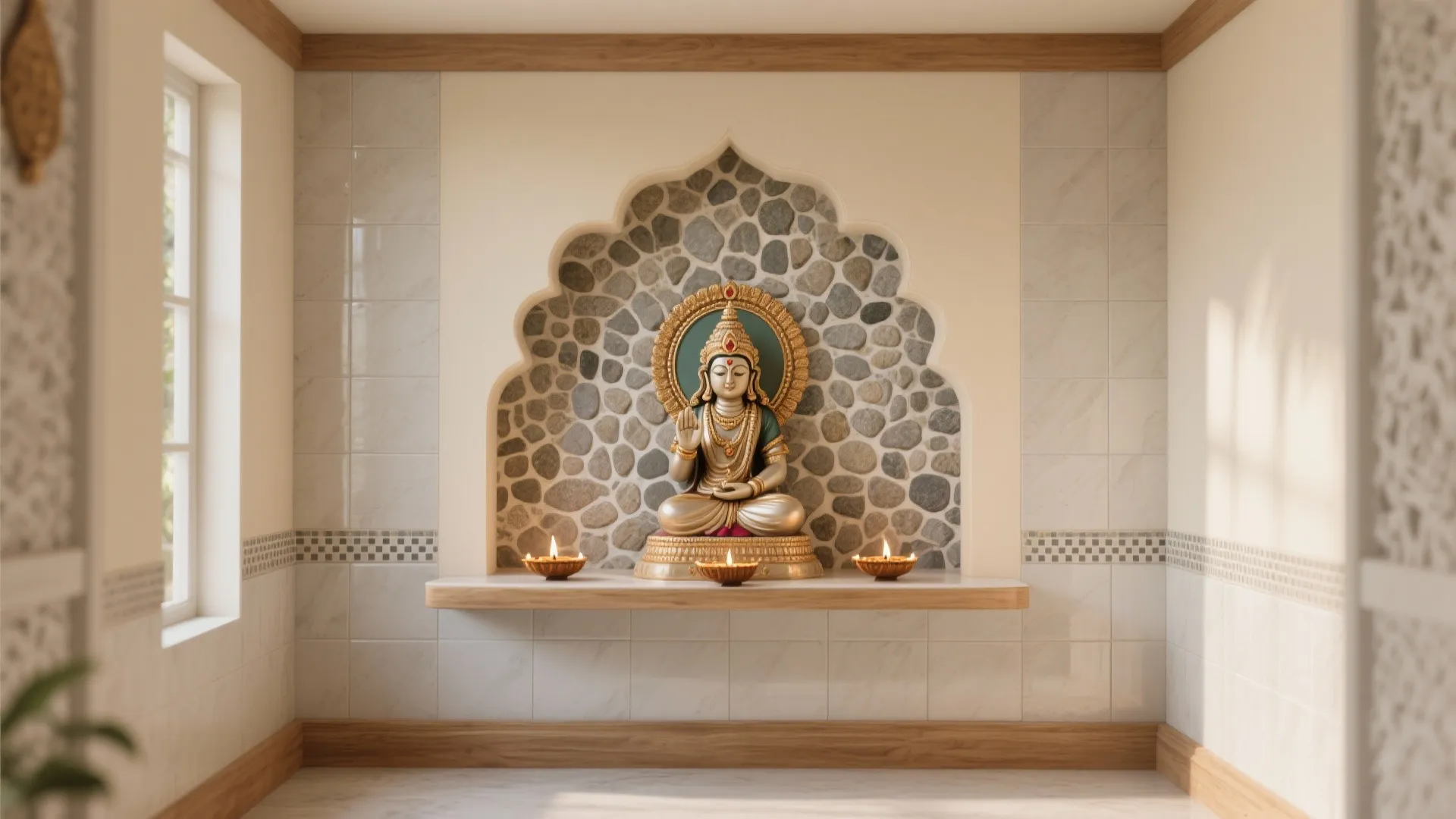 Arched Niche with Stone or Tile