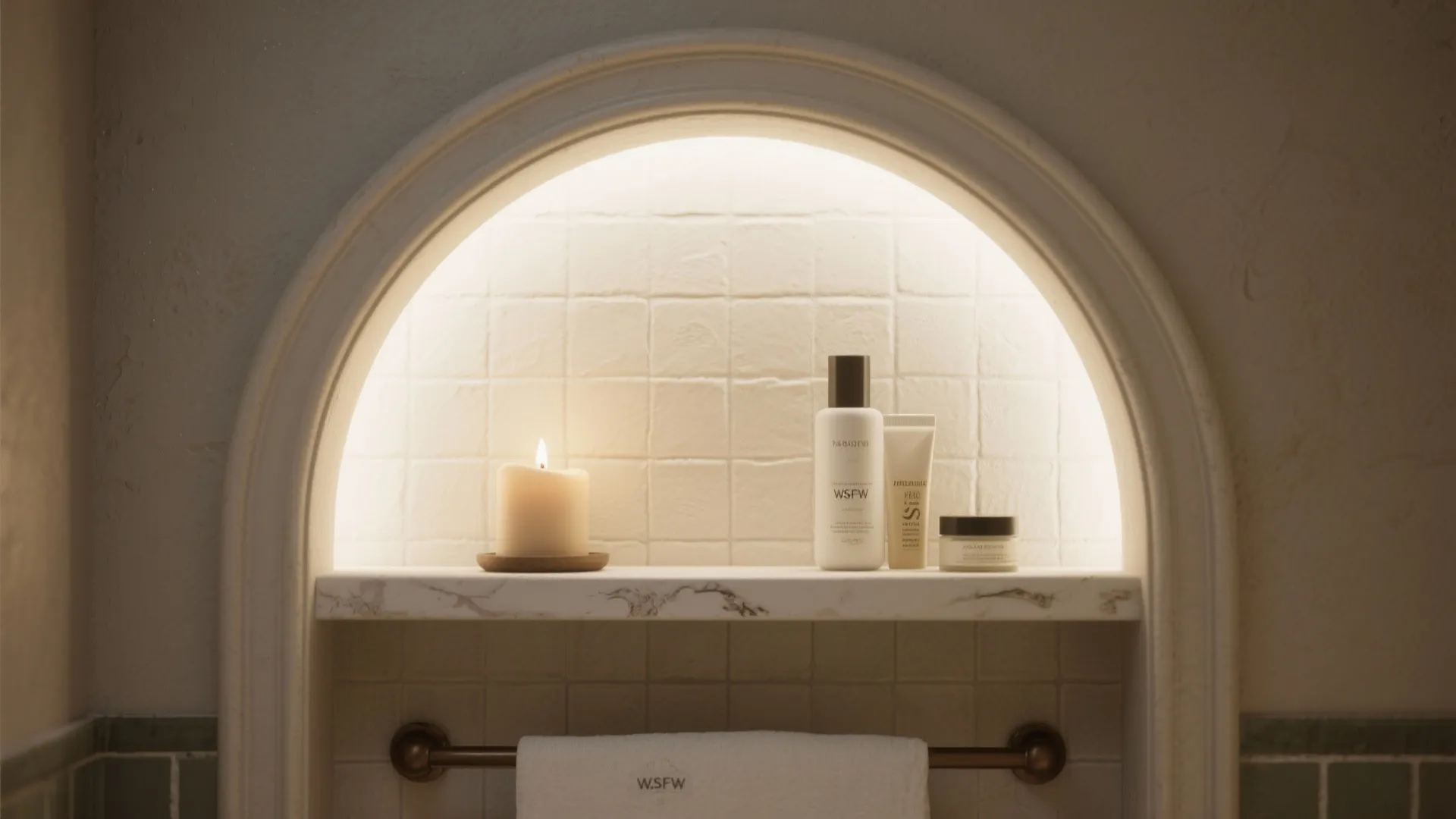 5. Curved Trim and Recessed Niche Details