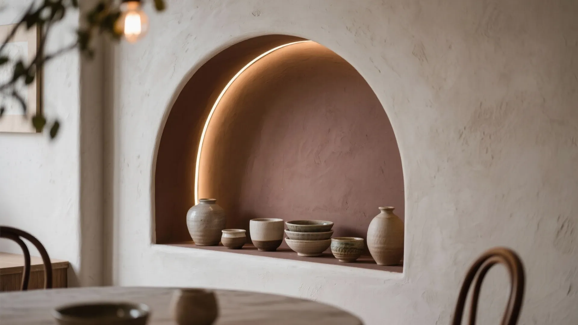 Built-In Arch Niche for Display and Storage