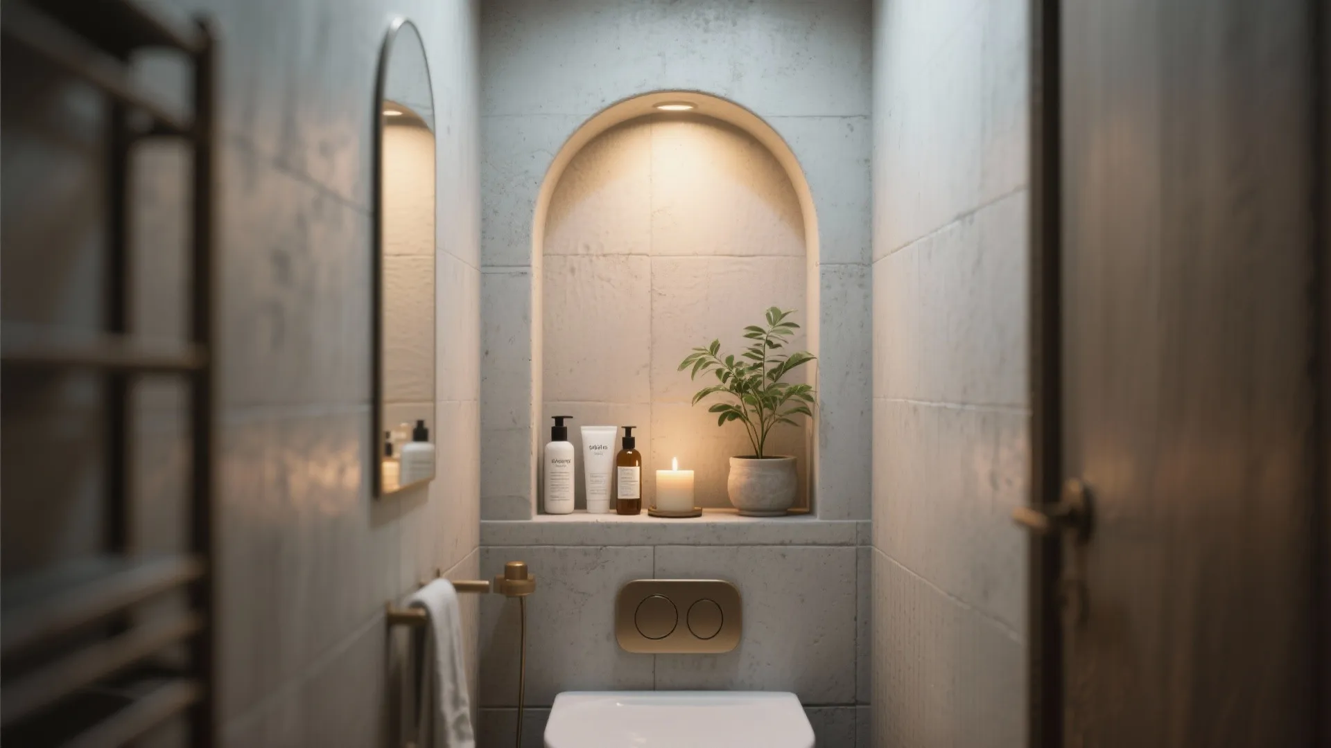 2. Arched niches for storage and display