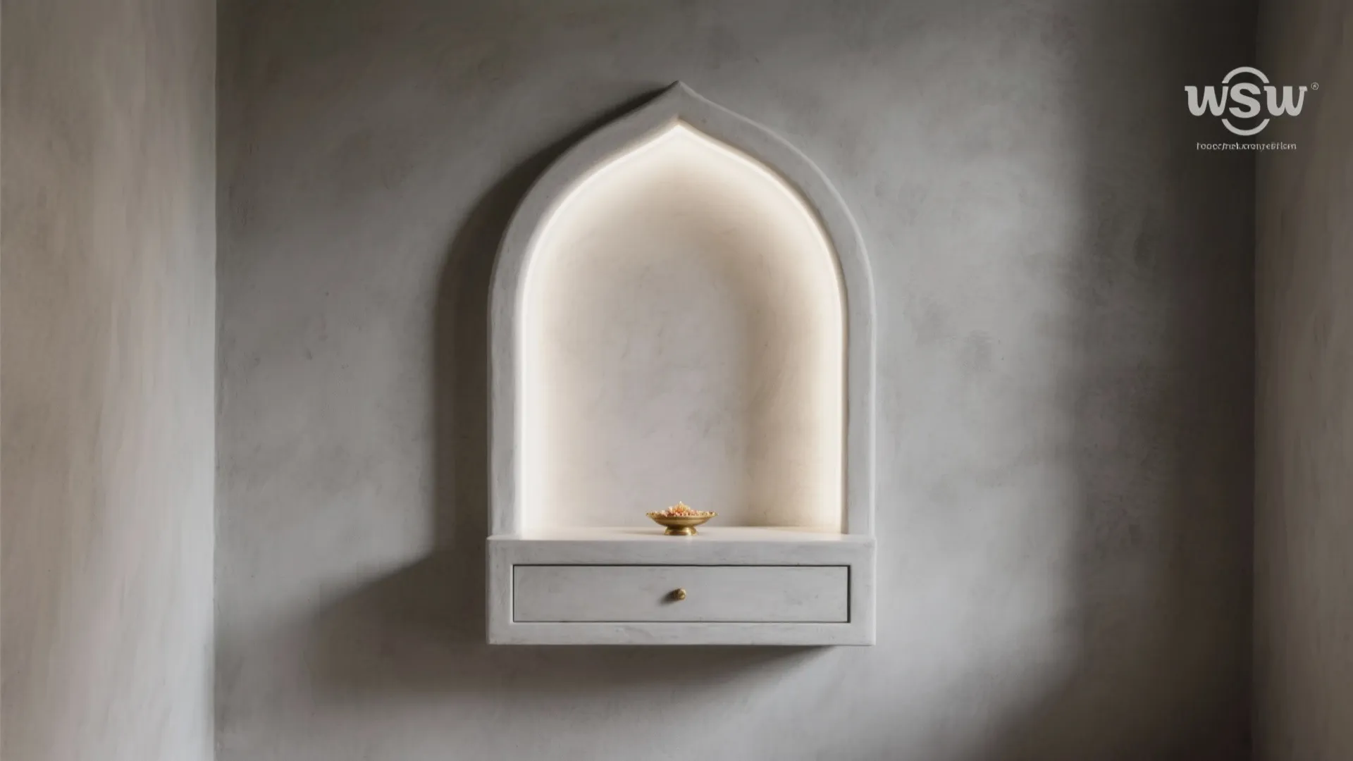 4) Arched Niche Framing with Plaster or Microcement