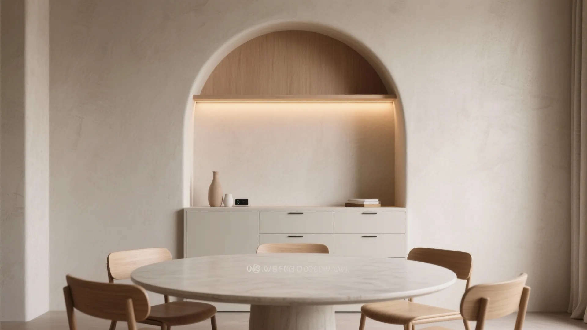 Arched Niche Wall with Hidden Storage