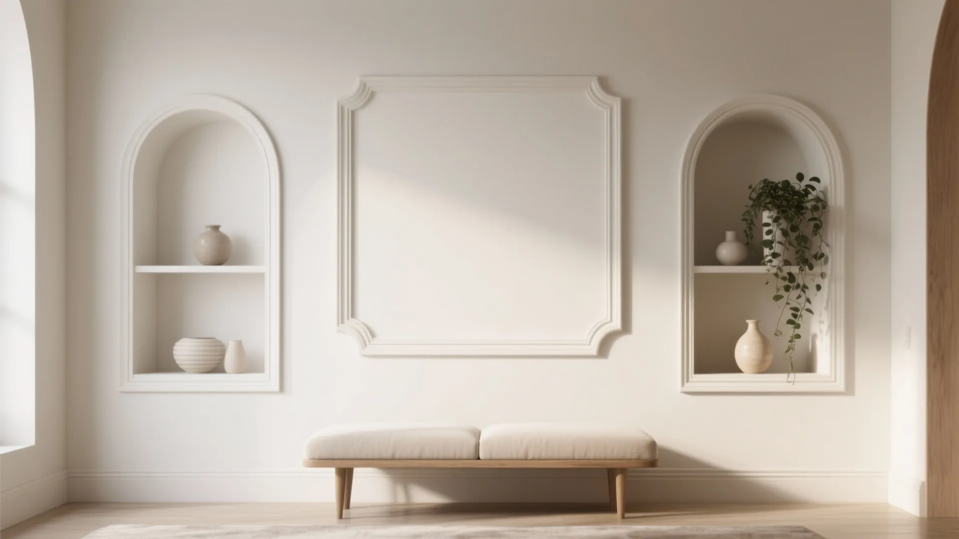Arched Niches and Molded Frames as Focal Points