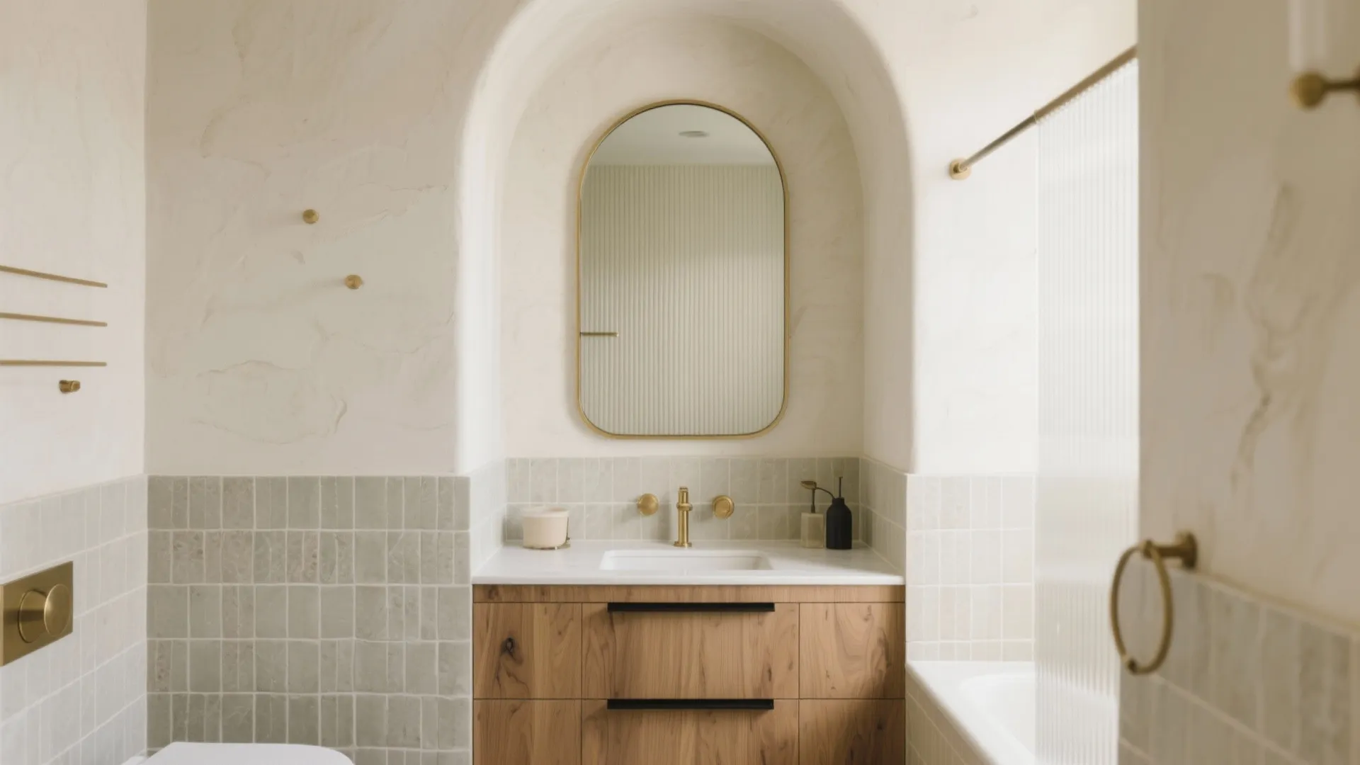 Arched and Organic-Shaped Mirrors: Softer Lines, Taller Feel