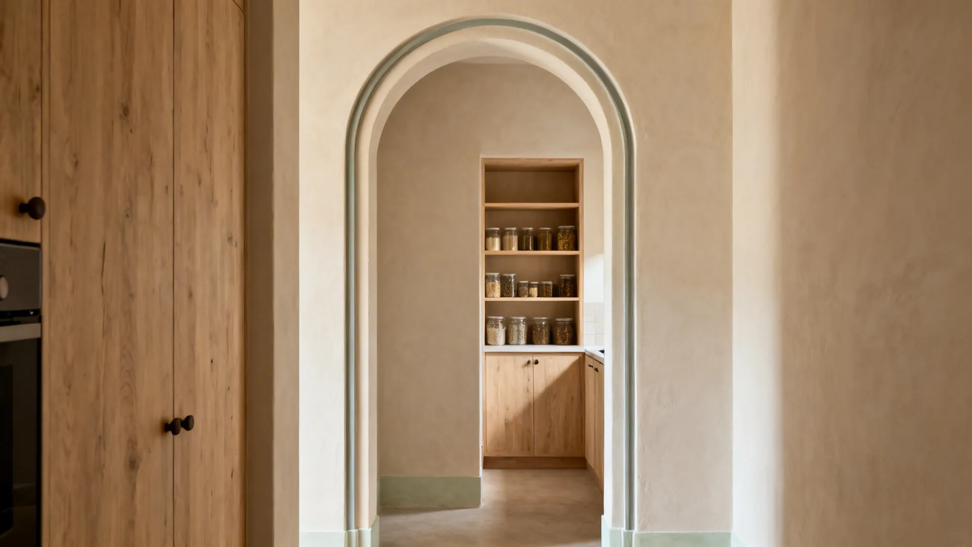 Full-Height Arched Doorway to Pantry or Utility