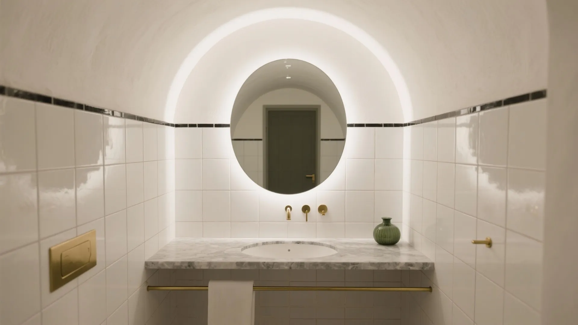 Arched and Pill-Shaped Mirrors to Soften Lines