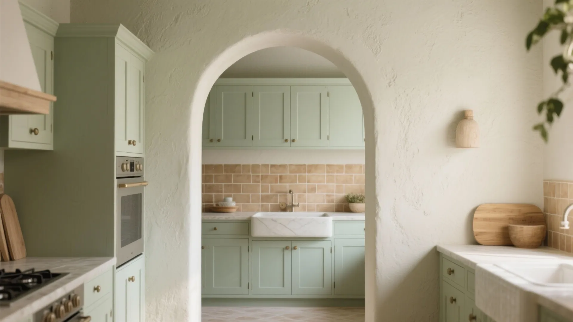 4. Arches, plaster walls and simple cabinetry