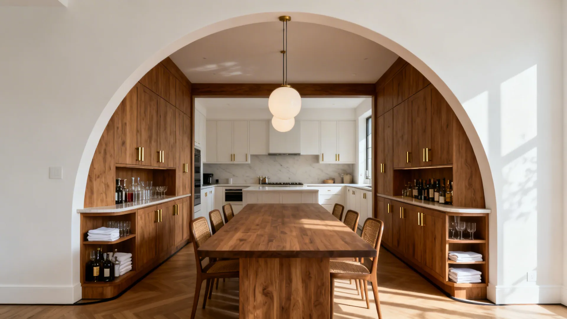 5) Full Arched Portal with Integrated Millwork