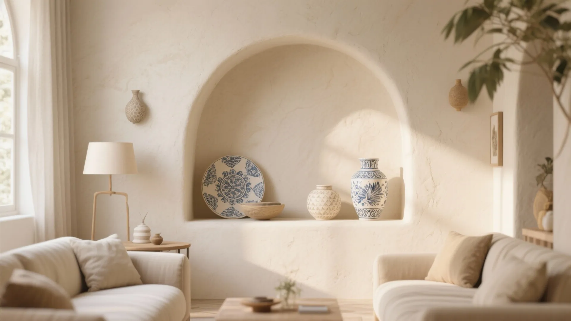 3. Arched Wall Niche for Soft Elegance
