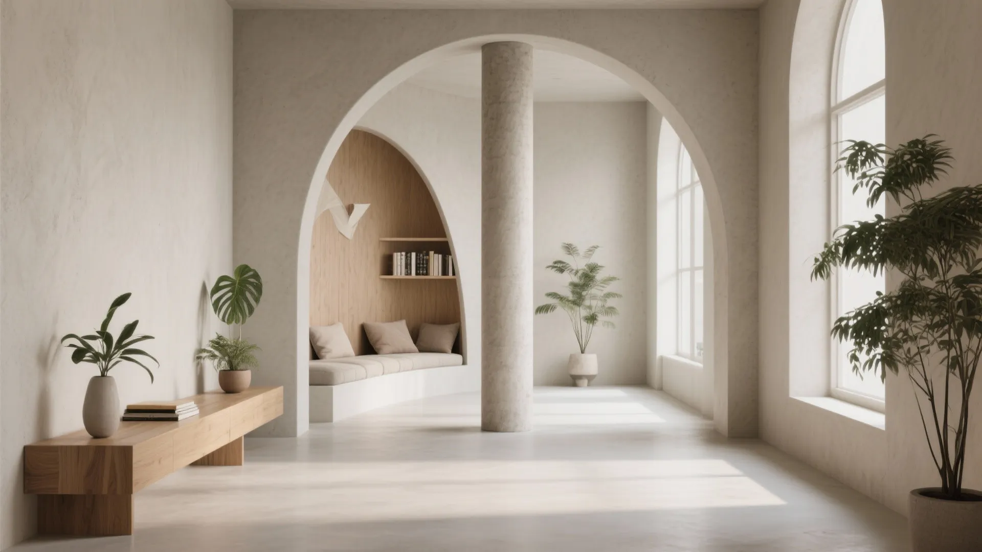 Arched Frames And Partial Walls For Zoning