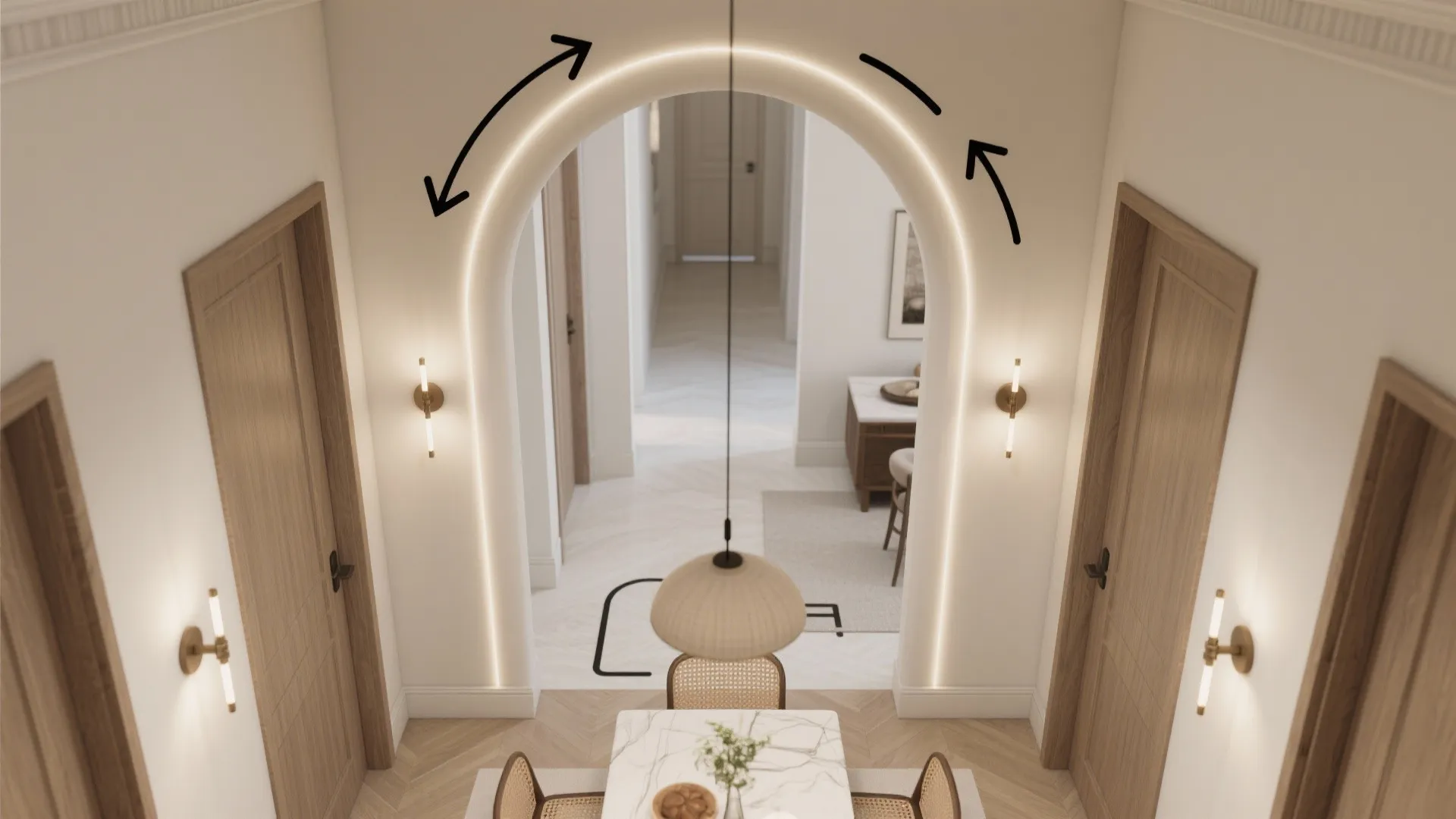 Soft Archway with Layered Lighting