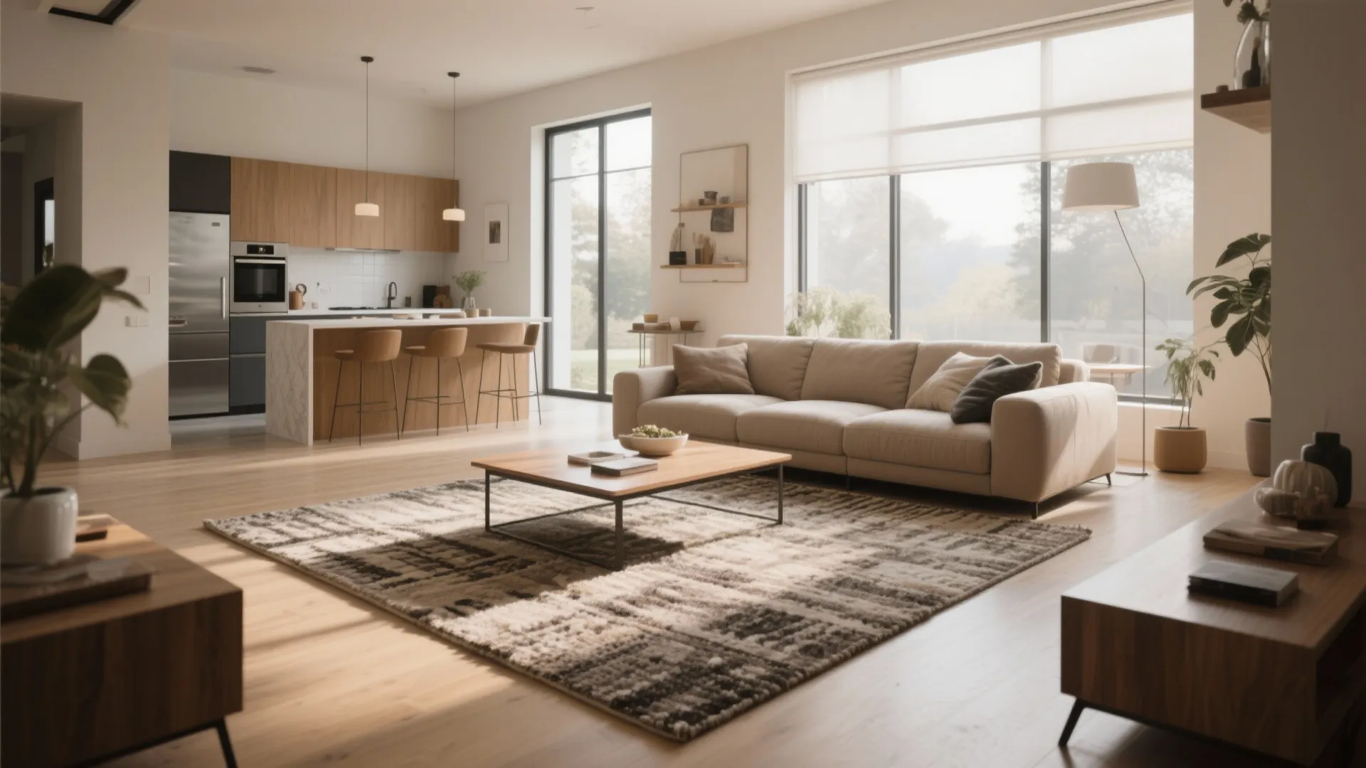 2. Create Definition with Area Rugs