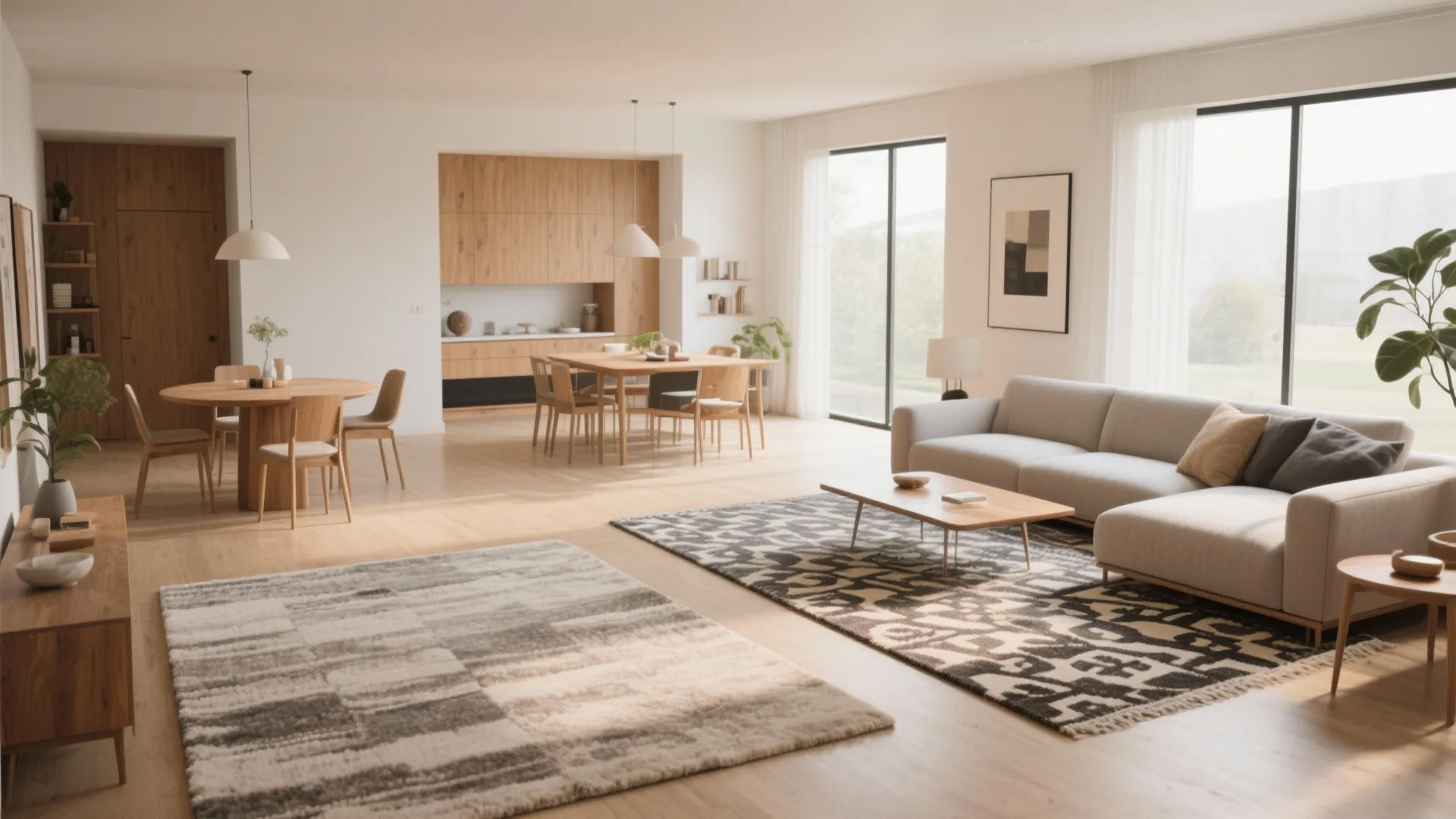 1. Create Zones with Area Rugs