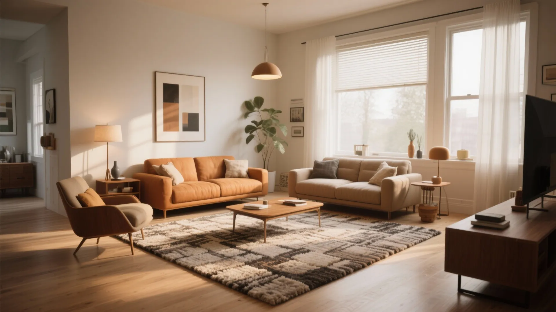 6. Area Rugs to Define Zones