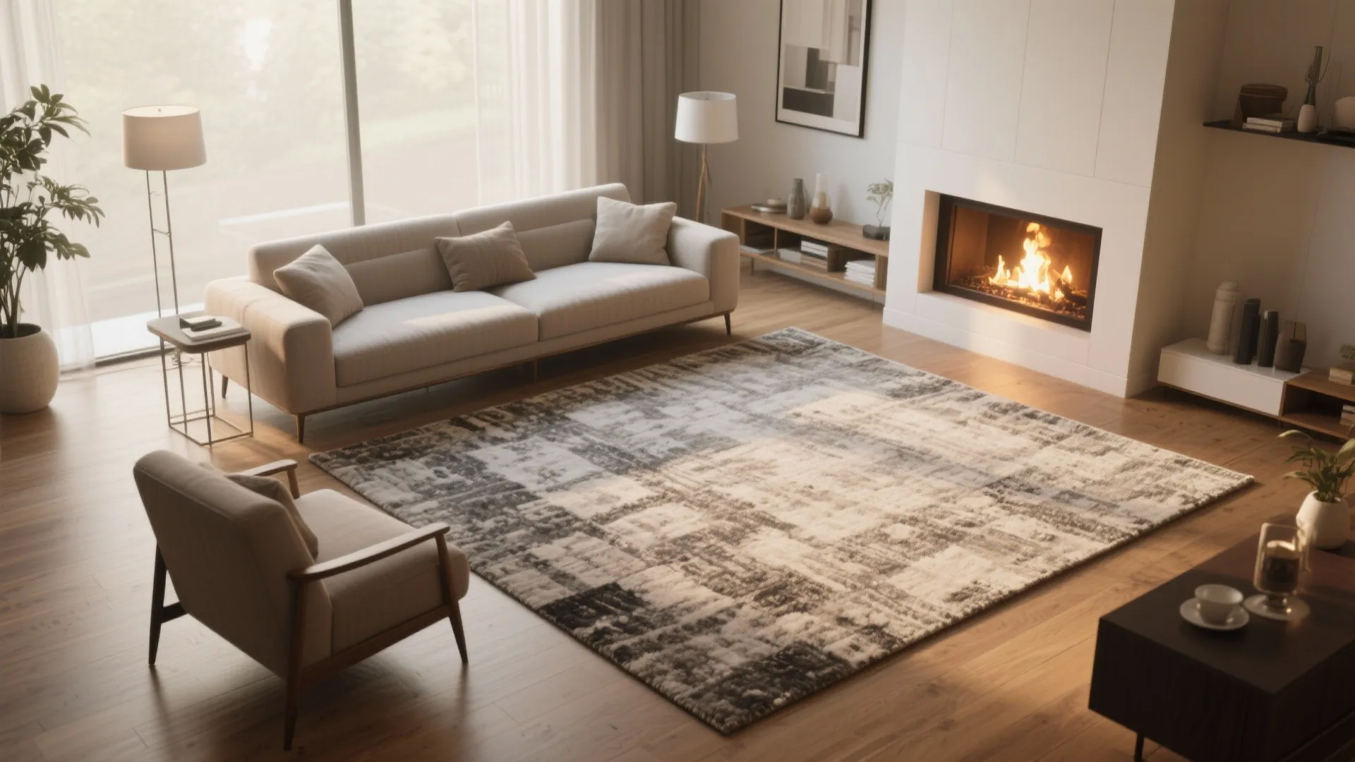 3. Area rug zoning