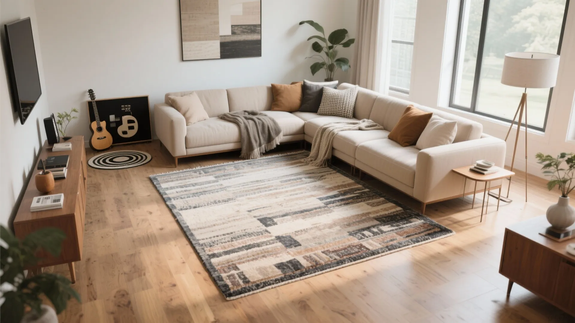 4. Area rugs to define zones