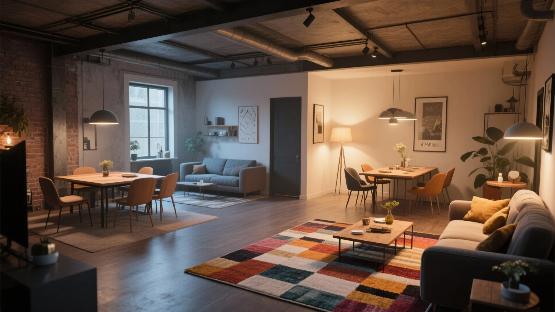 4. Area Rugs as Zoning Tools