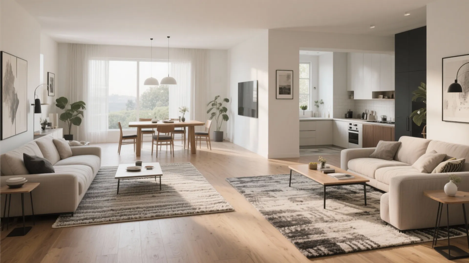 2. Area Rugs that Define Each Zone