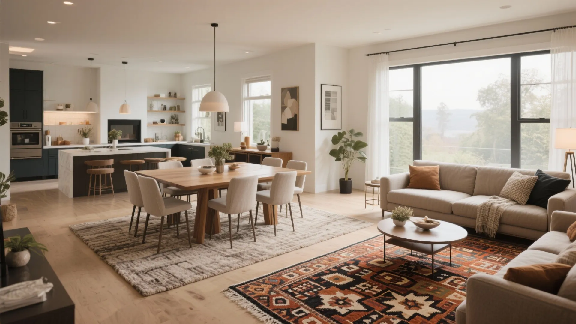 2. Area Rugs to Define Zones