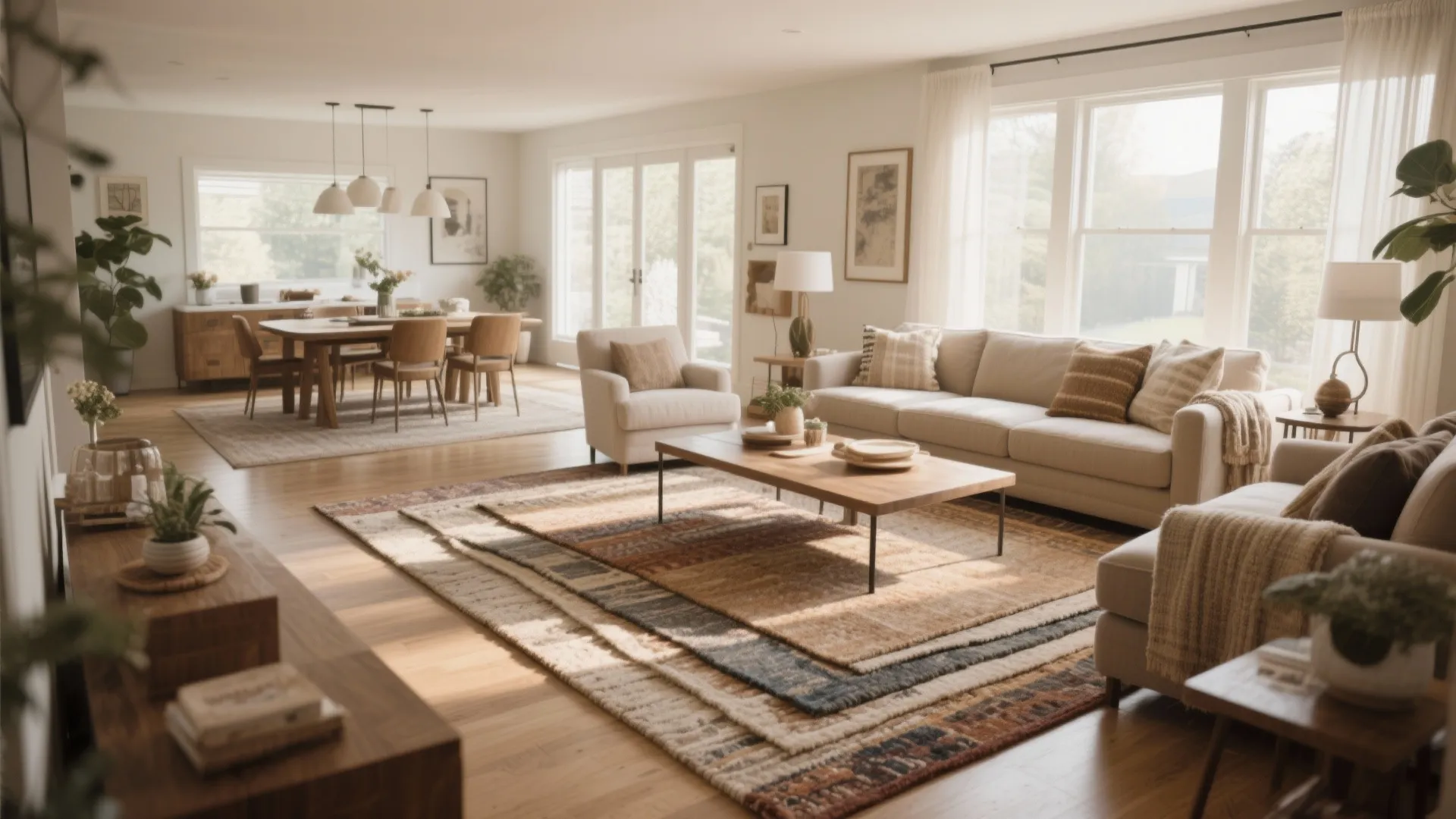 Area rugs to define zones