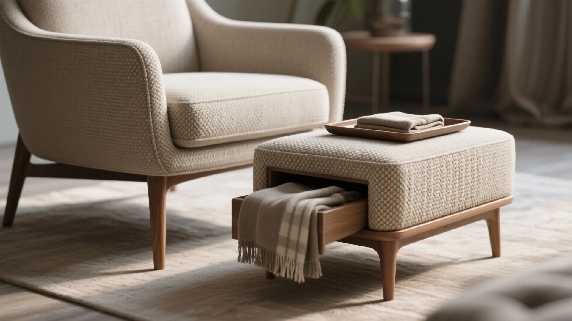 5. A cozy armchair and ottoman combo