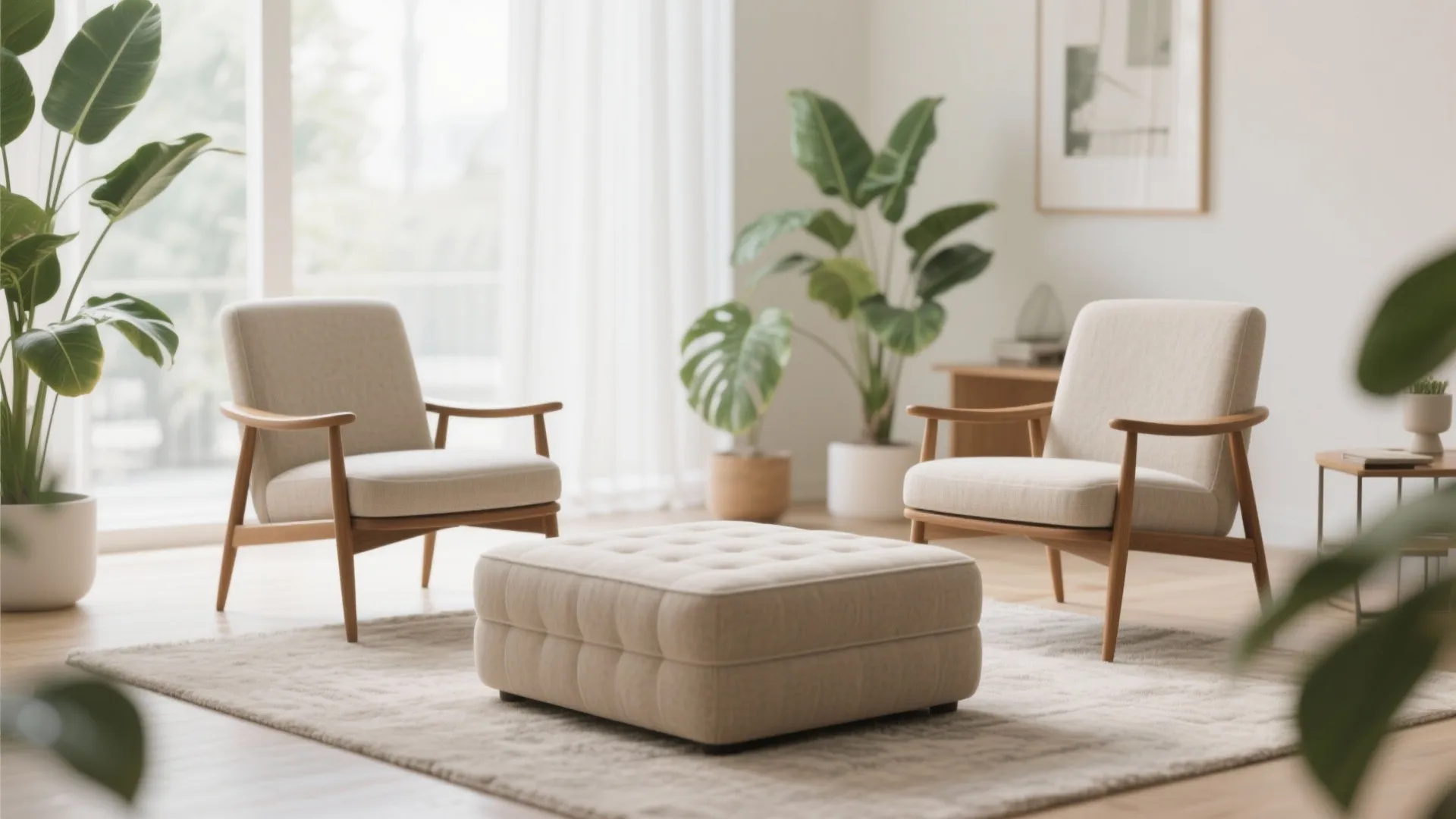 8. Double Armchairs with a Shared Ottoman
