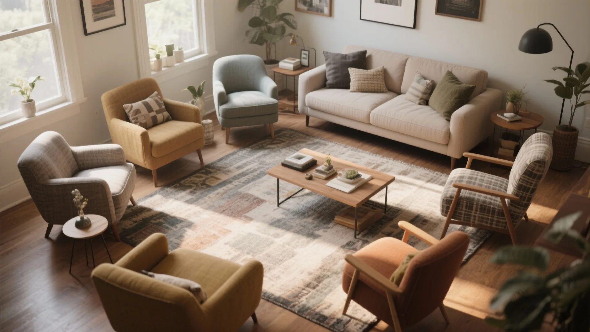 8. Mix of Armchairs and Small Sofa