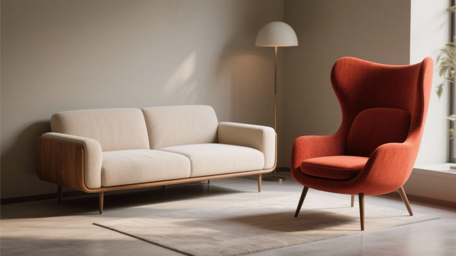 3. Armless Loveseat with Statement Club Chair