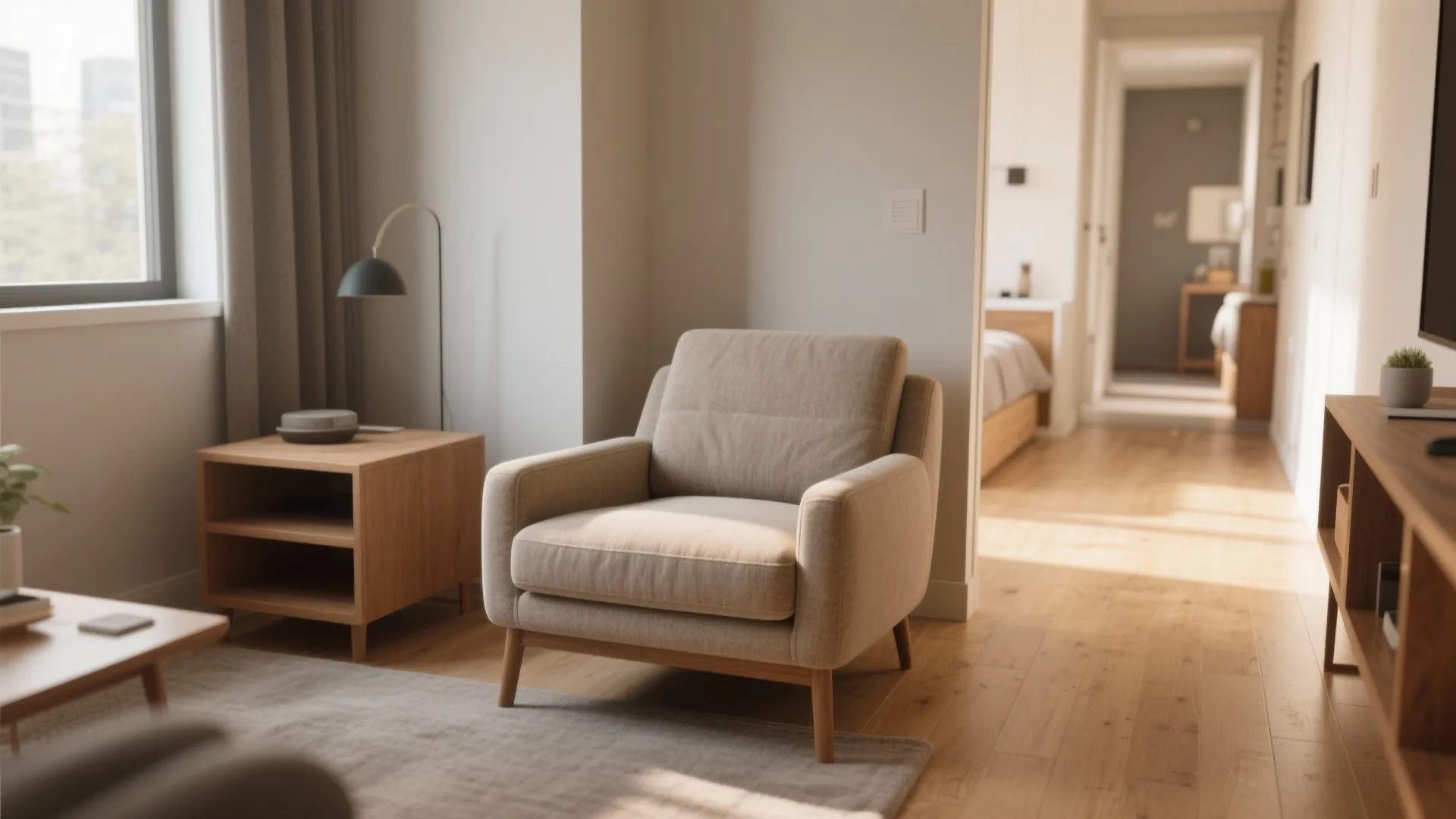 2. Armless Club Chair to Keep Traffic Flowing