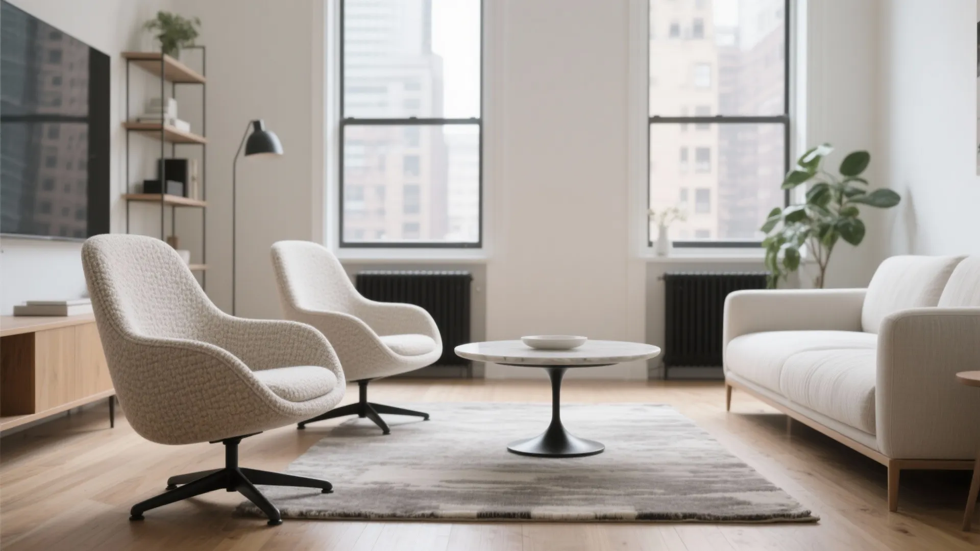 Armless Compact Swivels to Lighten the Room