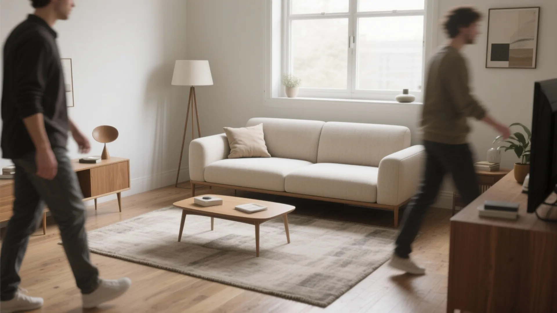 1. Choose an armless loveseat for visual breathing room