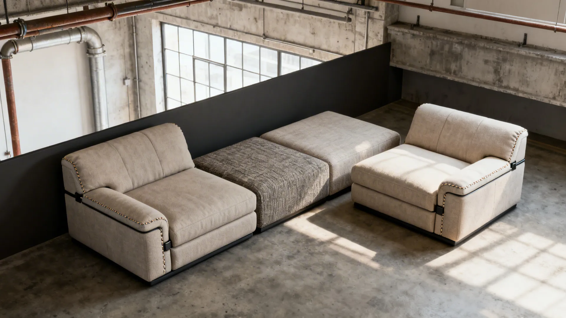 4. Armless modular recliners