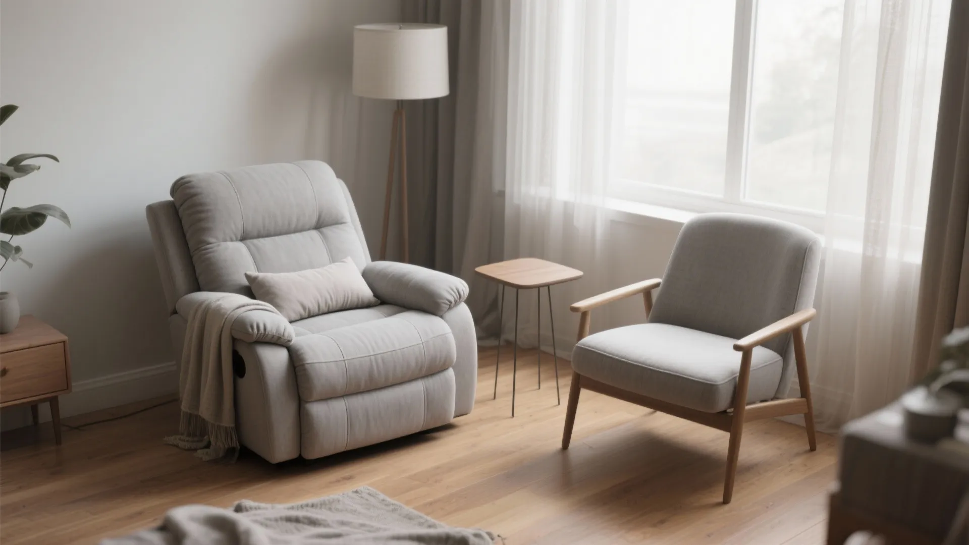 Armless recliner chair