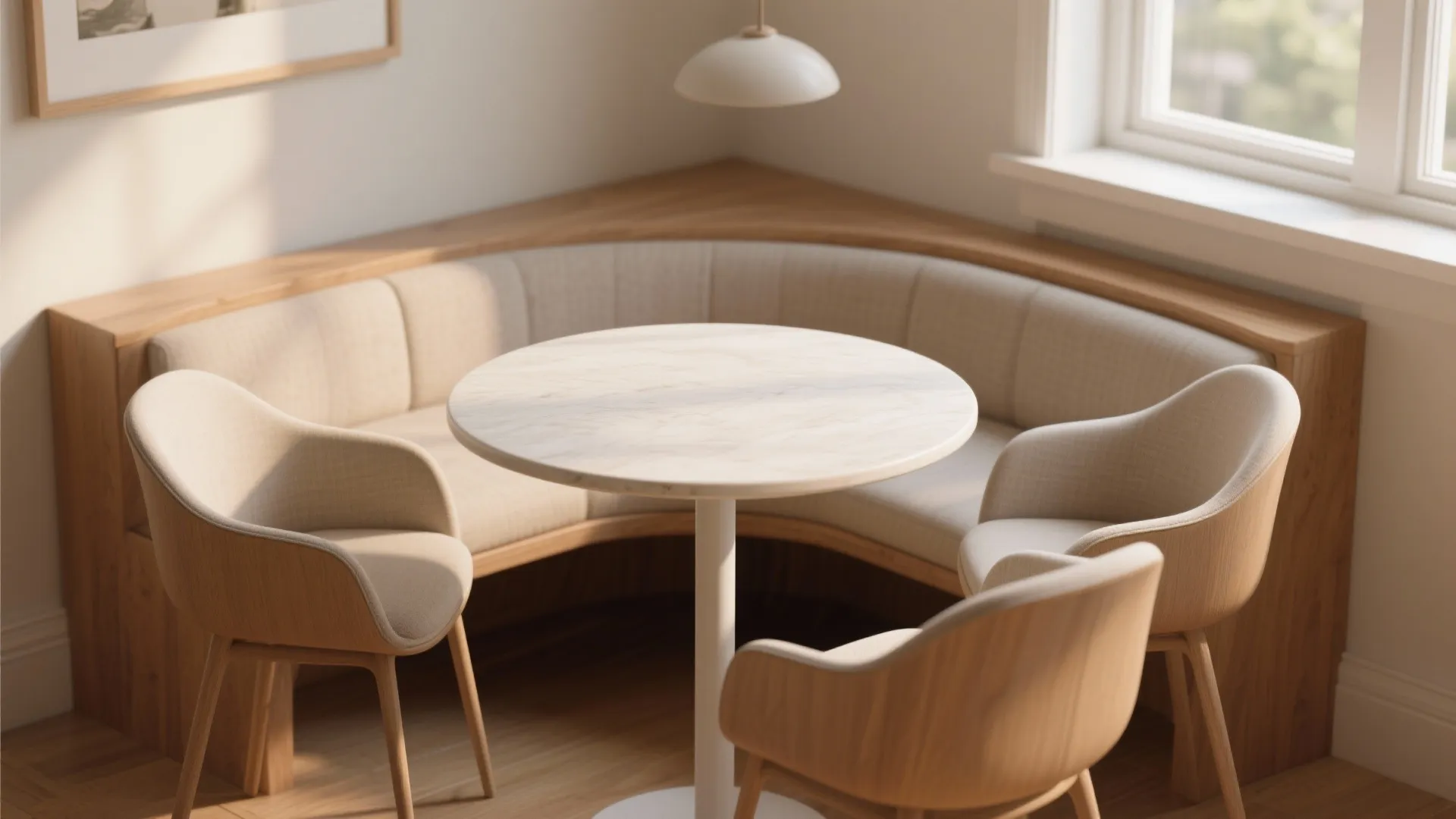 4. Armless rounded chairs