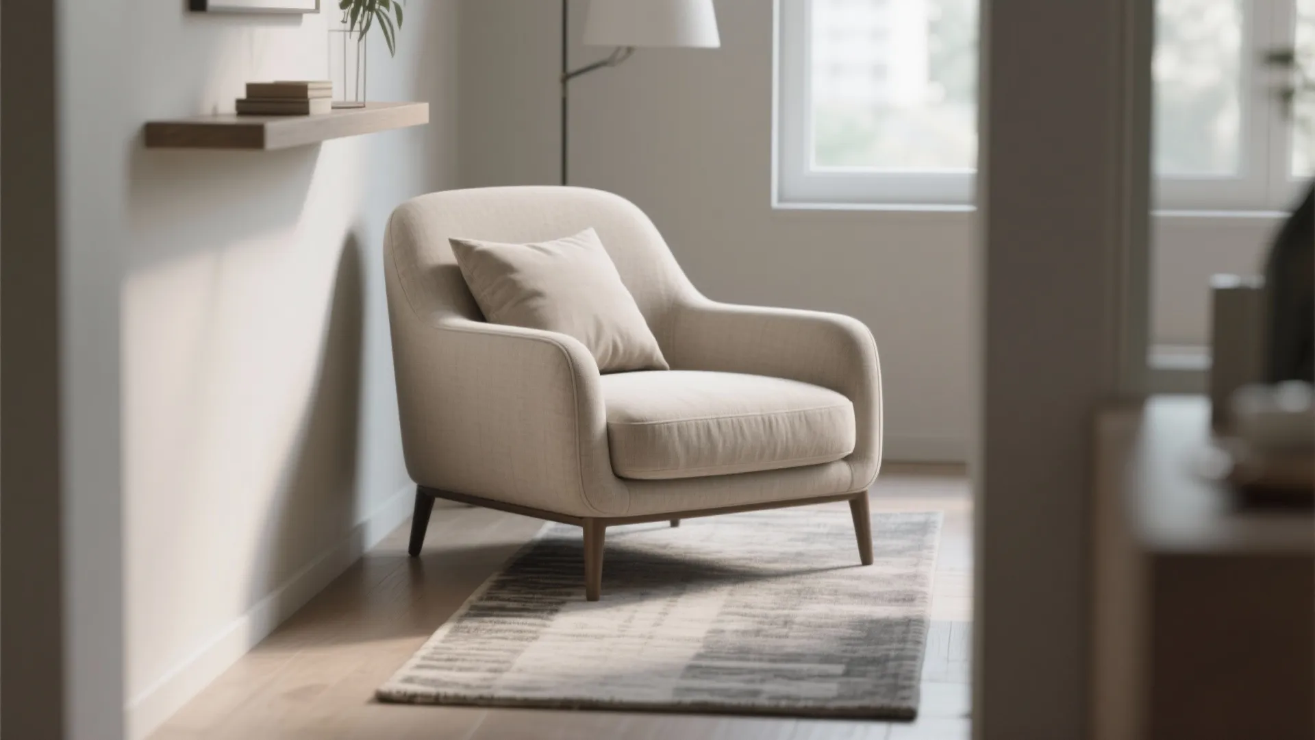 2. Armless slipper chair that slides anywhere