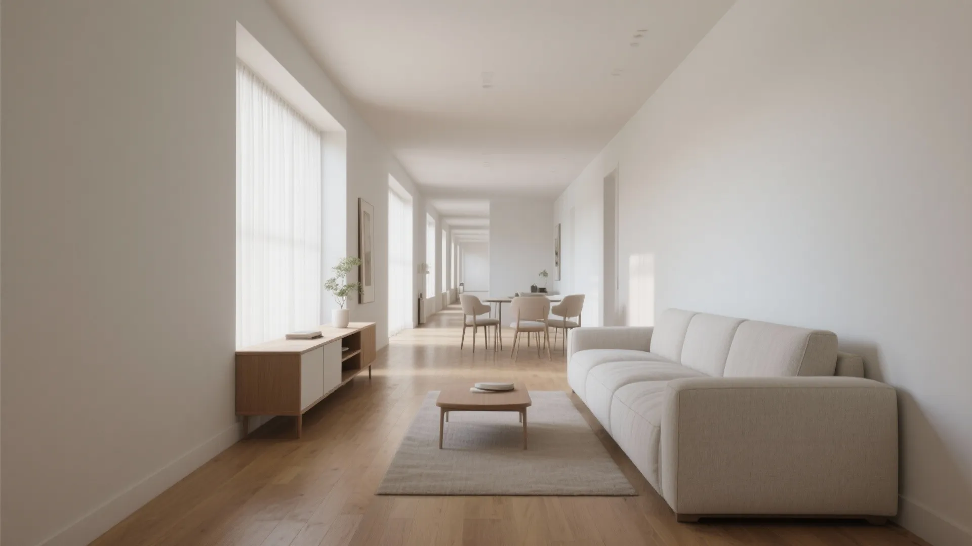 4. Slim Armless Sofa to Improve Flow